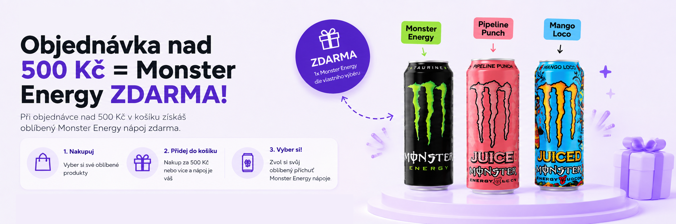 Objednávka nad 500 Kč = Monster Energy ZDARMA