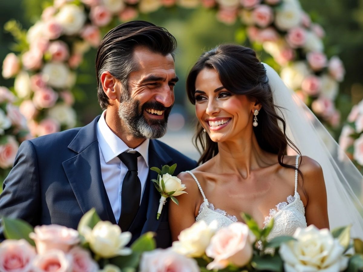 Gigi Buffon a Ilaria D'Amico na svatbě.